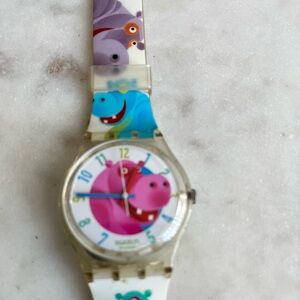 Vintage 2005 Swatch Jungle Friends Hippos Watch